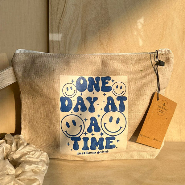 One Day At A Time Smiley Pouch