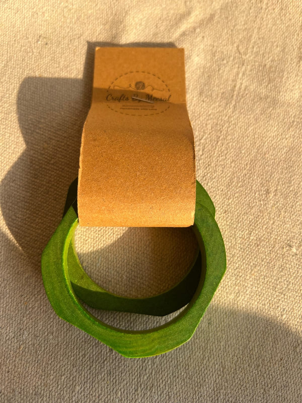Wooden Bangles-Bright green